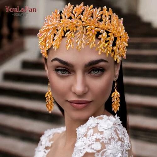 YouLaPan HP371 Crystal Headband Bridal Headwear Bride Jewelry Set Handmade Women Hair Tiara Wedding Hair ornament Accessories