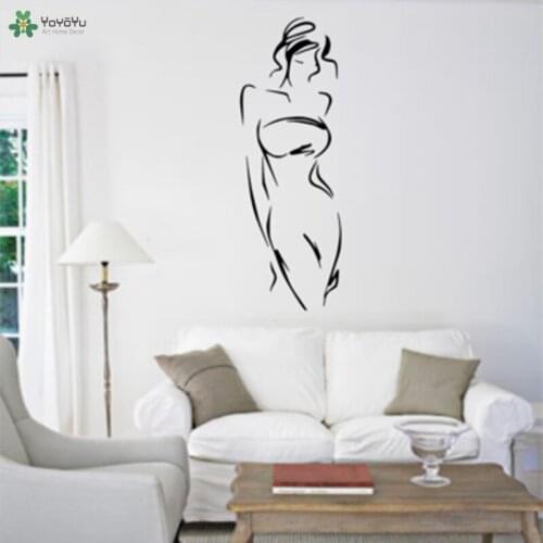 YOYOYU Wall Decal Beautiful Woman Pattern Vinyl Wall Stickers Art Mural Interior Removable Girls Beauty Salon Window Decor CY137