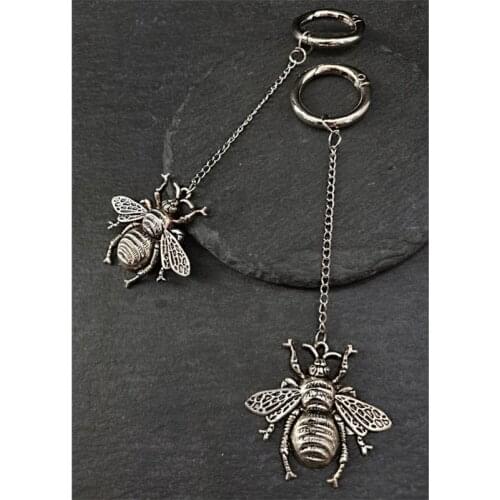 Jewelry Bee Hoop Hangers|Unisex Jewelry,Punk Jewelry, Steampunk Hangers insect Jewelry,Womens Fashion Long Earrings Pendant