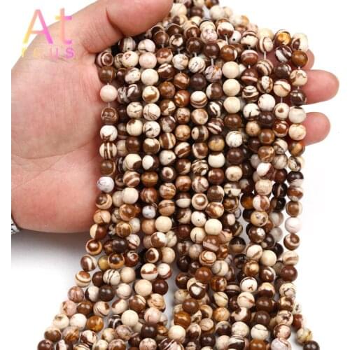 Zebra Stripe Natural Stone Agat Round Loose Beads 15" Strand 4 6 8 10 MM Pick Size For Jewelry Making Necklace Bracelet