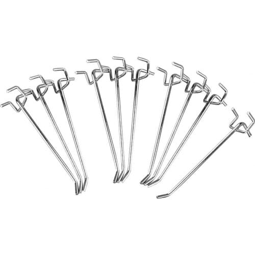 10Pcs Pegboard Hooks Professional Heavy Duty Iron Easy Installation Wall Mount Hanging Tools for Workshops Garages