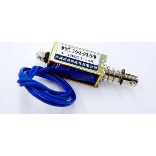 12VDC 24VDC Pull and Push open Frame electromagnet keeping Force 700g travel distance10mm TAU-0530B