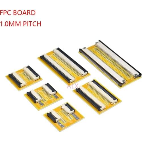 2PCS FPC FFC Flexible Flat Cable Extension Board 1.0 mm Pitch 6 8 10 12 14 20 30 40 50 PIN Connector