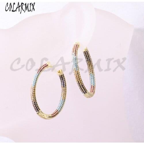 3Pairs Round zircon earrings high quality oval shape earrings Gift for lady Crystal earrings wholesale earring 50823