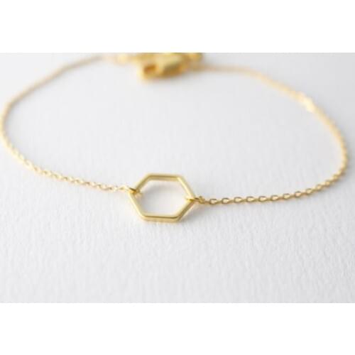 30PCS Fashion Simple Hollow Line Hexagon Bracelet Cut Out Open Sexangle Bracelets Geometric Jewelry for Women