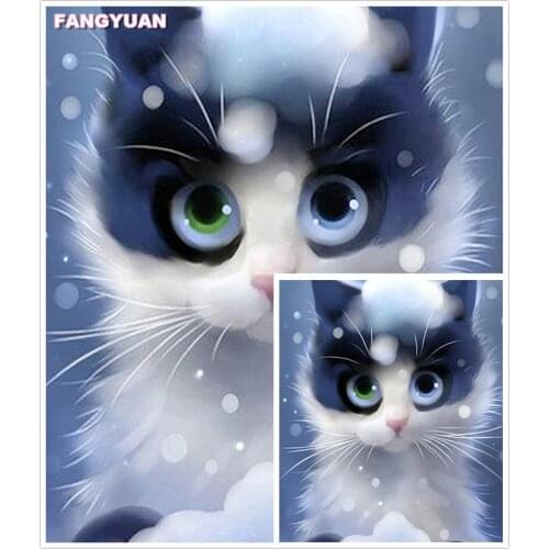 5D Diy Diamond Painting Cartoon Cat Cross Stitch Kits Diamond Embroidery Animals Cross Stitch Kits Art Home Decor Childrens Gi
