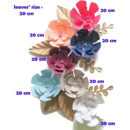 DIY Giant Paper Flowers Backdrop Artificial Handmade Paper Flower 7PCS+Leaves 7PCS Wedding & Party Deco Home Decoration Video