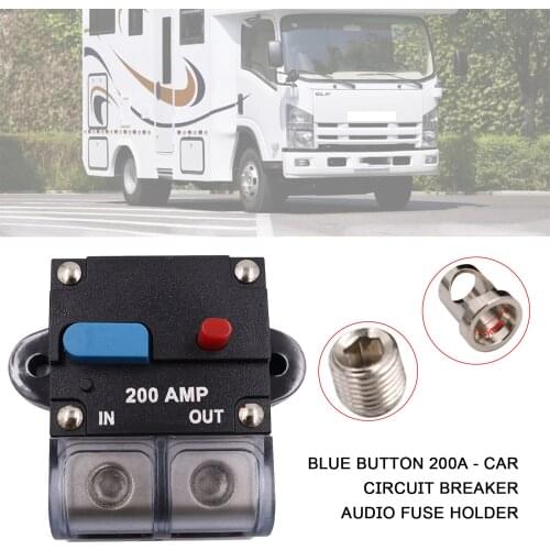 200A Circuit Breaker Automatic Fuse Automatic Switch Waterproof 12V/24V With Manual Reset Inline Fuse Holder Inverter Accessory