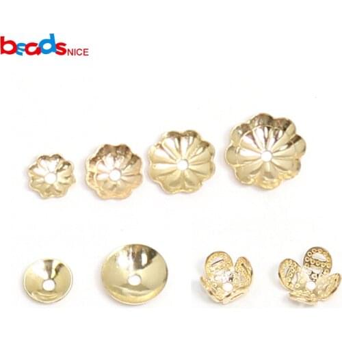 Beadsnice ID39855smt2 Gold Filled Flower Bead Cap for Bracelet Necklace Jewelry Making Jewellery Wholesale Supply
