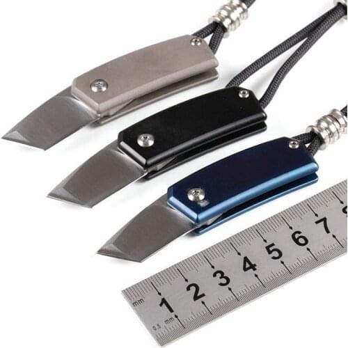 Free shipping The sharp Folding Pocket Knife Multifunctional Hunting Knife Survival Knives D2 steel blade Titanium handle