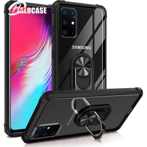 For Samsung Galaxy S20 S 20 Ultra Case Transparent Clear Armor Magnetic Holder Ring Back Cover for Samsung S20 Plus S20 FE