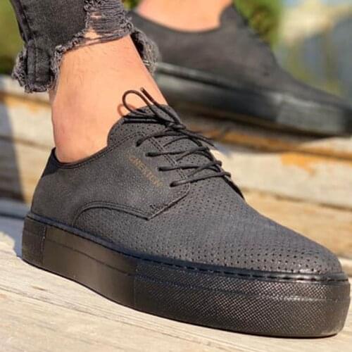 Chekich Womens and Mens Casual Shoes Black Color Faux Leather Lace Up Spring Autumn Seasons Unisex Classic Sneakers Solid Lightweight Comfortable Lovers Board Office Footwear Ladies Gentlemens Fashion CH061 V6