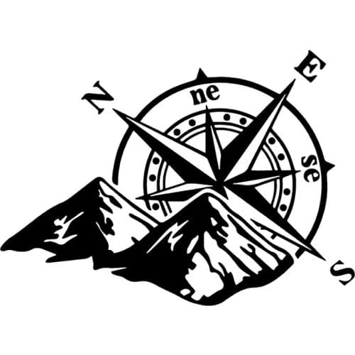 S51609 Various Sizes/Colors Car Stickers Vinyl Decal Adventure Sports Compass Mountain Motorcycle Decorative Accessories