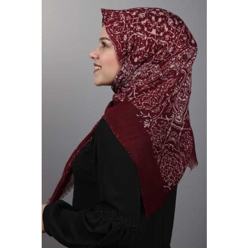 ERBİL PATTERNED LINEN FLAMLI SCARF-DESEN-05-RENK-14