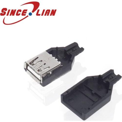 10 pcs A type USB interface female USB MICRO socket MK4P straight patch 90 degree 180 degree curved needle