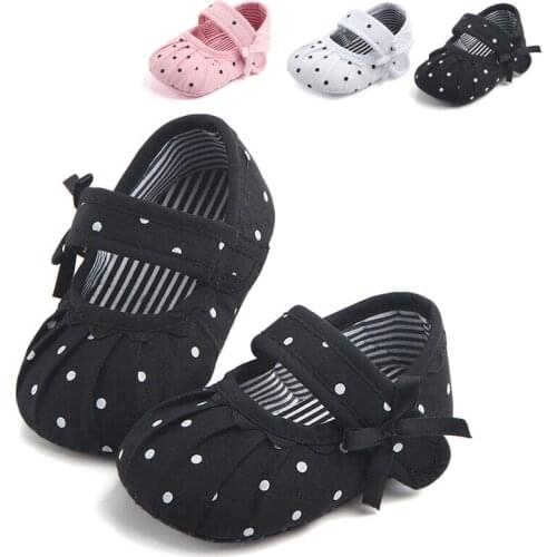 Cute Newborn Baby Girl Soft Sole Canvas Crib Shoes Anti-slip First Walkers Prewalker 0-18M