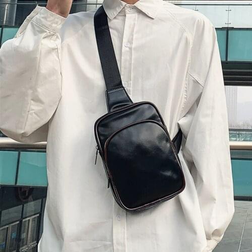 Fashion Brand Soft Face Pu Chest Bag Korean Version Of The Wild Messenger Bag Shoulder Bag Couple Personality Bag Sports Bag