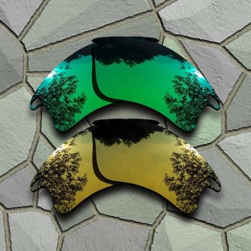Jade Green&Yellow Golden Sunglasses Polarized Replacement Lenses for Fast Jacket XL