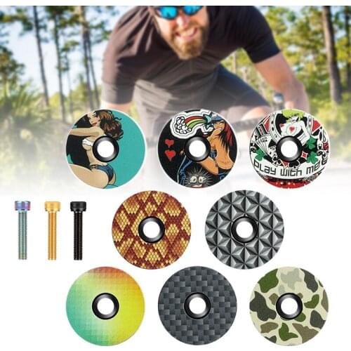 Front Fork Stem Top Cap with Color Print Lightweight Anti-Rust Pressure Resistance Waterproof Durable for Most Bicylces B2Cshop