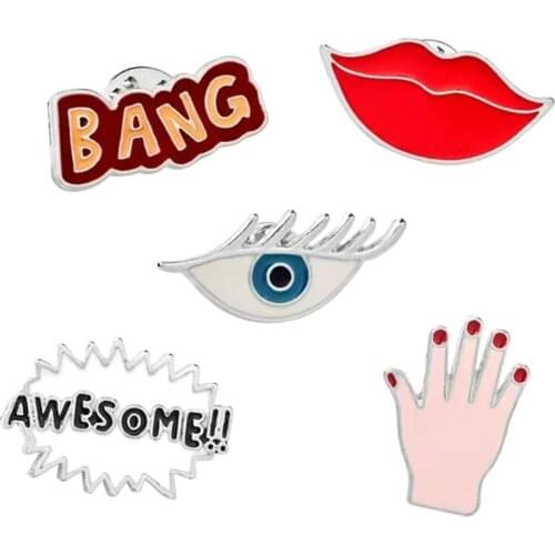 RSHCZY Brooches Lips For Clothes