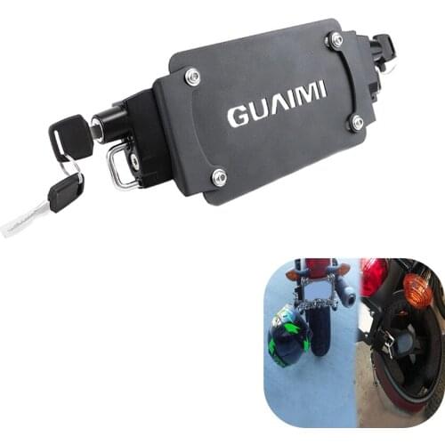 Universal License Plate Anti-Theft Helmet Security Lock For Motorcycles with Flat Bracket