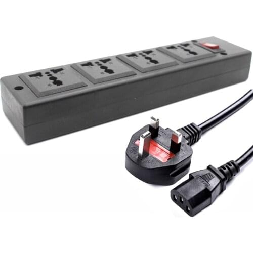Britain Multifunction 250v 13a 1.8m 4 jack Universal power Strip PDU outlet IEC320 plug adapter UK power cord converter Socket