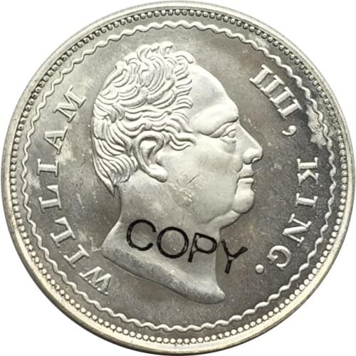 East British India Company William IIII King 1834 One Rupee Brass Plated Silver Copy Coin Commemorative COINS