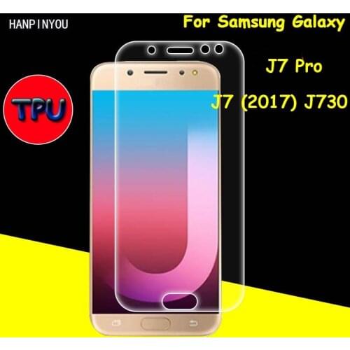 Full Coverage Clear Soft TPU Film Screen Protector For Samsung Galaxy J7 Pro 2017 J730 Cover Curved Parts (Not Tempered Glass)