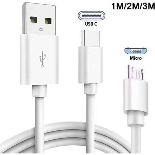 1m/2m/3m Micro USB Cable Fast Charging Sync Data Mobile Phone Android USB C Charger Cables for Samsung Xiaomi redmi Micro 2.0