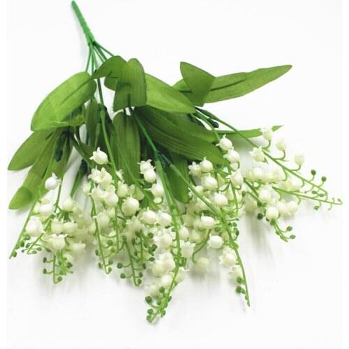 1 piece Wedding Simulation Flower Valley Lily Wind Chime Orchid Plastic Fake Flower Home Table Decoration