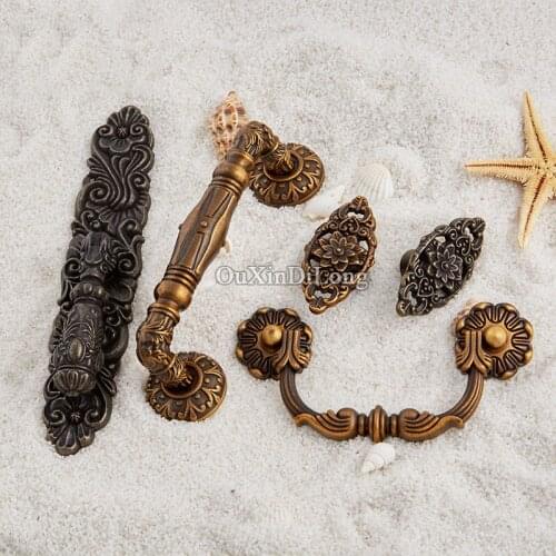 European 10PCS Antique Kitchen Door Furniture Handles Hardware Cupboard Wardrobe Drawer Cabinet Pulls Handles&Knobs