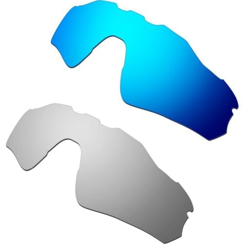2 Pairs For Radar EV Path Polarized Replacement Lenses Blue & Silver 100% UVA & UVB Protection