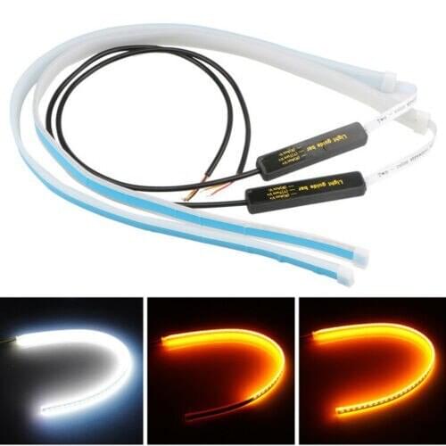 2 X Auto Inerior Light Sequential LED Strip Turn Signal Indicator Car DRL Daytime Running Styling Light