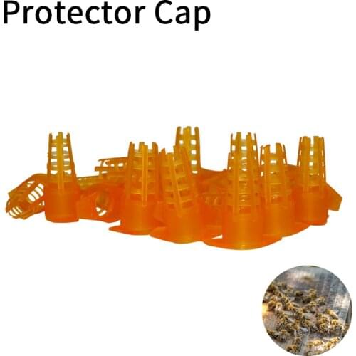 20Pcs|Beekeeping Yellow Plastic Bee Queen Cage Protective Push-In Cover Bees Cell Protector Cap Equipment For Beekeeper