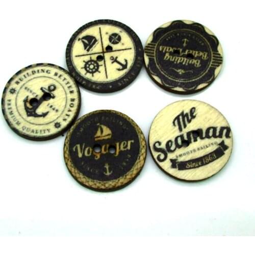 50pcs Mixed Round Wooden Sewing Buttons For Clothing Needlework Scrapbooking Wood Botones Decorative Crafts Diy Accessories