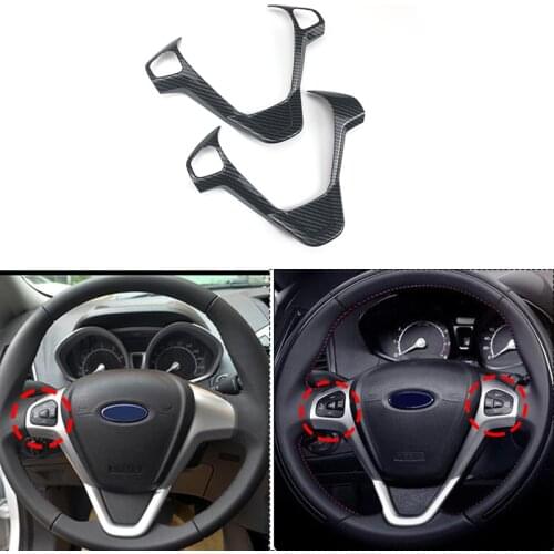Car Refit Accessories for Ford New Fiesta MK7 2009-2017 Ecosport 2012-2017 Car Steering Wheel Covers Trim Sticker
