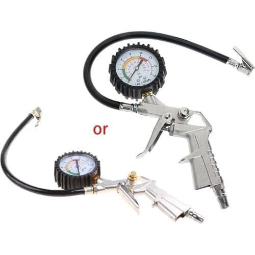 Car Air Tire Pressure Inflator Gauge Auto Motorcycle Flexible Hose LX0E