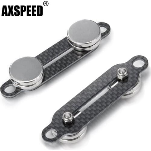 AXSPEED Carbon Fiber Car Shell Column Magnetic Stand Invisible Body Post forAxial SCX10 90027 90028 1/10 RC Crawler Upgrade Part