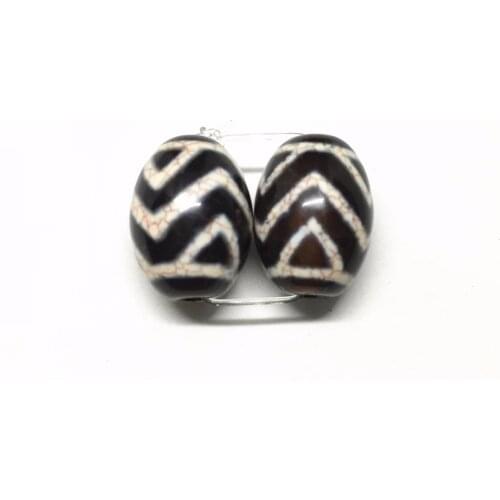 2pcs/lots Natural Agate Beads 13mm*17.5mm Blood Silk Water Wave Pattern Amulet Tibetan Dzi Beads Spacer Accessory DIY Beads