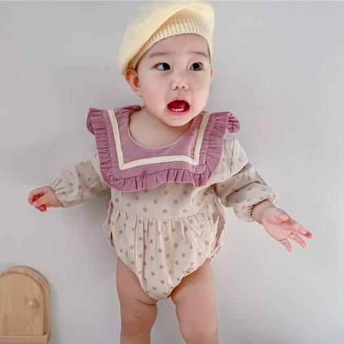 Kids Baby Girl Long Sleeve Dot Corduroy Rompers Newborn Spring Autumn Infant Baby Girl Rompers Baby Girl Clothes Rompers