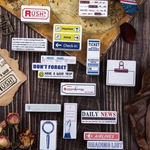 Holiday Series Deco Wood Stamp Travel Label Wooden Rubber Stamps for Scrapbooking Handmade Card Diy Stamp Photo Album Craft