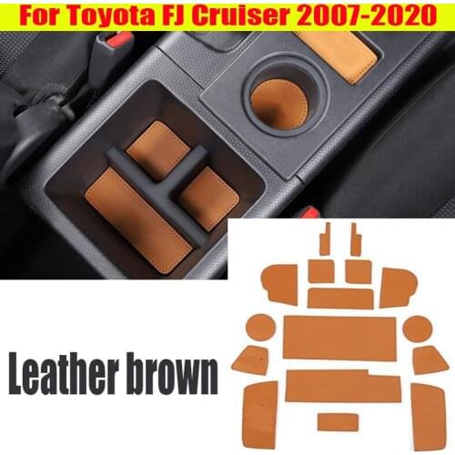 For Toyota FJ Cruiser 2007-2020 15pcs gate slot pad Mat Cup Holder / Door Slot Mat