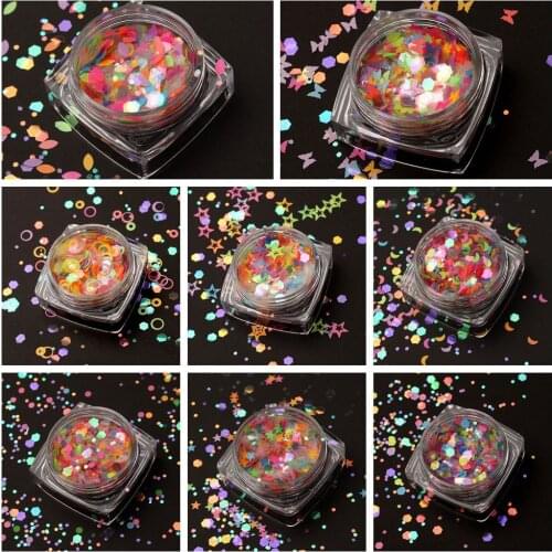 Holographic Mixed Chunky Nail Glitter Sequins Sparkly Flakes Slices Manicure Body/Eye/Face Glitter Accessories DIY Supply