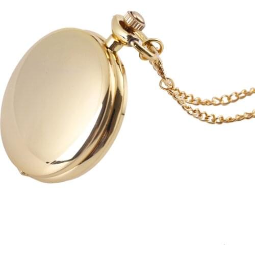 Stainless Steel Pocket Watches Classic Large Two-Faced Gold Fashion Pocket Watch Court Style Pocket Watch Retro Clock 2020