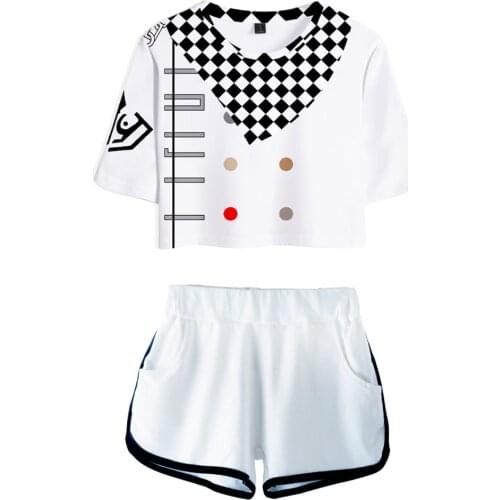 Anime Danganronpa Cosplay Costume Kokichi Oma Shirt+Shorts Two Set Sweatshirt Clothes