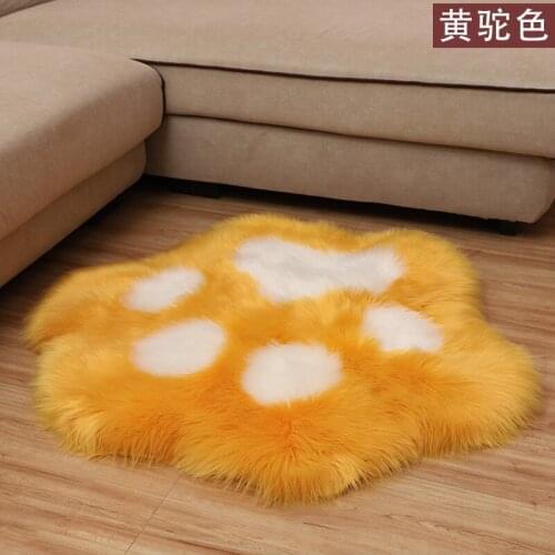 Faux Wool Bear Paw Carpet Bedroom Office Living Room Desk Childrens Room Carpet Plush Carpet