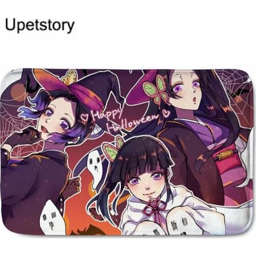 Upetstory Door Mat for Floor/Room Demon Slayer Halloween Bedroom Anti-slip Doormat Kitchen Mats Room Soft Rug Indoor Door Mats