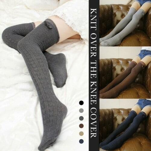 Lolita Lace Stocking Women Thigh High Knee Socks Streetwear Harajuku Lolita Knitted Long Stockings Girl Student Lace Bow Socks