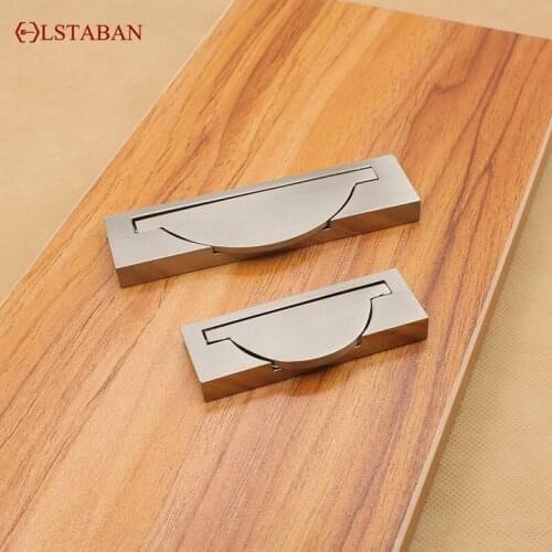 LSTABAN Modern Minimalist Zinc Alloy Brushed Cabinet Door Knob Wardrobe Wine Cabinet Bookcase Handle Drawer Thin Handle