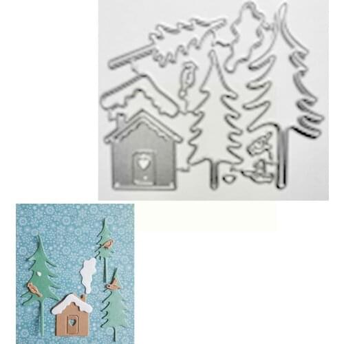 Craft Metal Cutting Dies Cut Die Mold Christmas Tree Craft Knife Dies Blade Paper Stencils DIY Scrapbook House Mould Punch Q6E8